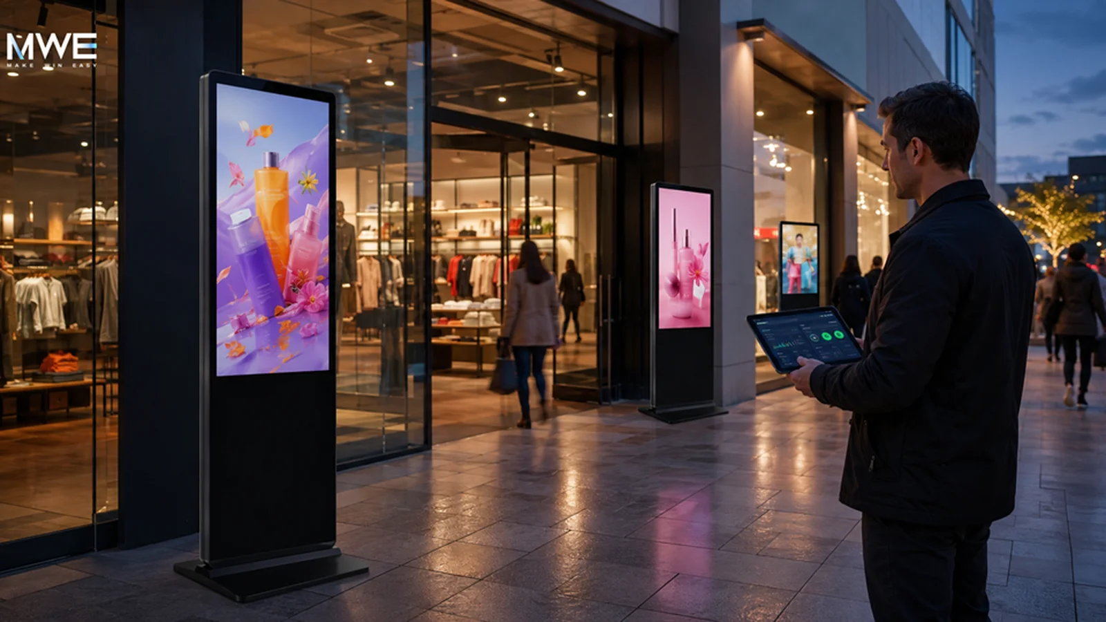 Retail media screens connected to proof-of-play reporting