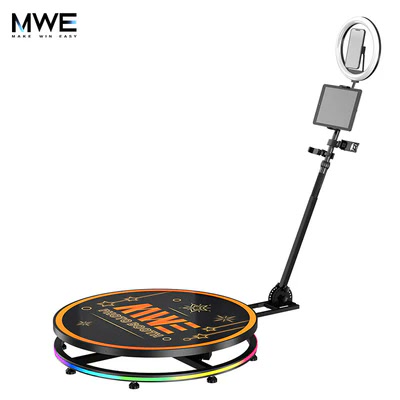 An MWE 360 Photo Booth with platform, camera arm and light.